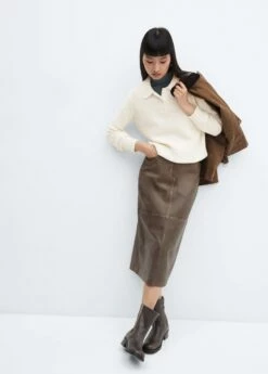 Pull-over Texturé Col Polo -Promos Mango Boutique 57008276 05 D2