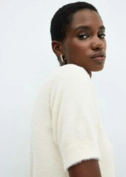 Pull-over Fausse Fourrure Manches Courtes -Promos Mango Boutique 57009095 05 D1