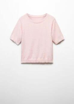 Pull-over Fausse Fourrure Manches Courtes -Promos Mango Boutique 57009095 85 B