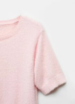 Pull-over Fausse Fourrure Manches Courtes -Promos Mango Boutique 57009095 85 D8