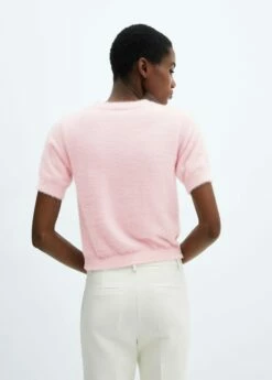 Pull-over Fausse Fourrure Manches Courtes -Promos Mango Boutique 57009095 85 R