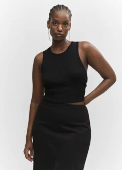 Top Maille Côtelée -Promos Mango Boutique 57010260 99 D5