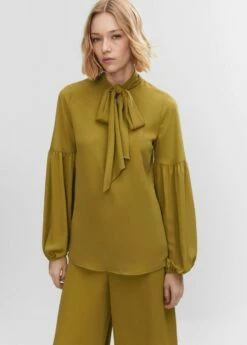 Blouse Lavallière Manches Bouffantes