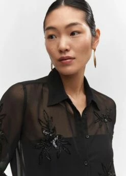 Chemise Détails Perlés -Promos Mango Boutique 57010734 99 D1