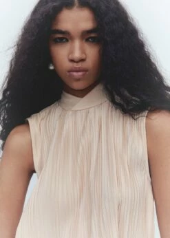 Haut Plissé Nœud -Promos Mango Boutique 57010763 05 D6