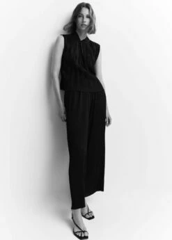 Haut Plissé Nœud -Promos Mango Boutique 57010763 99 D2