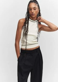 Top Maille Détails Contrastants -Promos Mango Boutique 57013783 05
