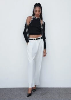 Top Maille Détails Contrastants -Promos Mango Boutique 57013783 99 99999999 01