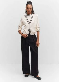 Cardigan Maille Détail Contrastant -Promos Mango Boutique 57013784 05 99999999 01