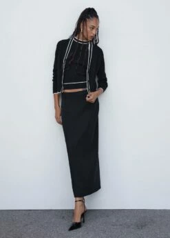 Cardigan Maille Détail Contrastant -Promos Mango Boutique 57013784 99 99999999 01