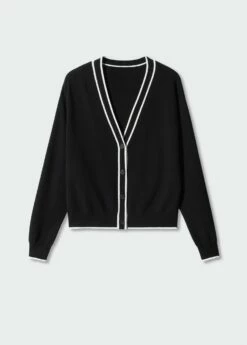 Cardigan Maille Détail Contrastant -Promos Mango Boutique 57013784 99 B