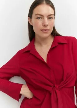 Robe Chemise Détail Nœud -Promos Mango Boutique 57013802 70 D4