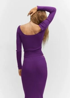 Pull-over Maille Côtelée Dos Plongeant -Promos Mango Boutique 57013809 65 R