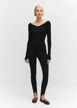 Pull-over Maille Côtelée Dos Plongeant -Promos Mango Boutique 57013809 99 99999999 01