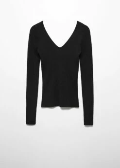 Pull-over Maille Côtelée Dos Plongeant -Promos Mango Boutique 57013809 99 B