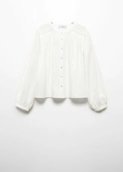 Blouse Coton Plumetis 20 Blouse Coton Plumetis -Promos Mango Boutique 57013817 02 B