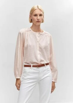 Blouse Coton Plumetis 21 Blouse Coton Plumetis -Promos Mango Boutique 57013817 81