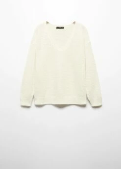 Pull-over Coton Col V -Promos Mango Boutique 57013822 02 B
