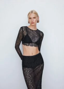 Blouse Crop Dentelle