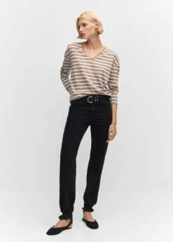 T-shirt Coton Col En V -Promos Mango Boutique 57014404 06 99999999 01