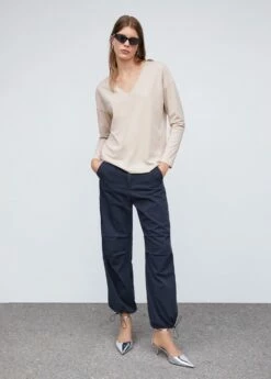 T-shirt Coton Col En V -Promos Mango Boutique 57014404 08 99999999 01