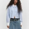 Chemise Crop Rayures -Promos Mango Boutique 57014776 50