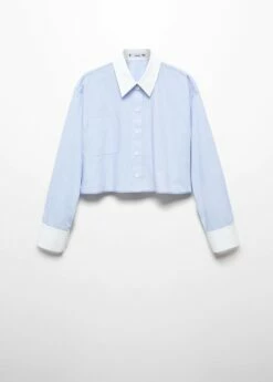 Chemise Crop Rayures -Promos Mango Boutique 57014776 50 B