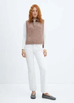 Gilet Ouvertures Col Zippé -Promos Mango Boutique 57015797 83 99999999 01