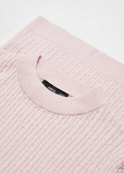 Pull-over Laine Torsades Manches Courtes -Promos Mango Boutique 57015806 81 D8