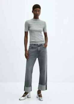 Pull-over Laine Torsades Manches Courtes -Promos Mango Boutique 57015806 91 99999999 01