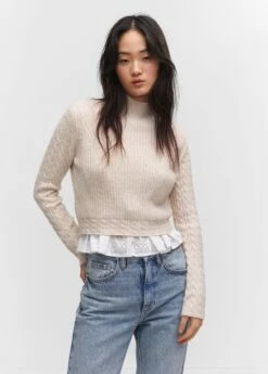 Pull-over Torsades Col Montant