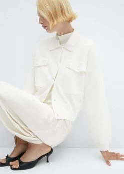 Cardigan Col Chemise Poches -Promos Mango Boutique 57015809 02 D2
