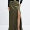 Jupe Satinée Fente Latérale -Promos Mango Boutique 57016717 43