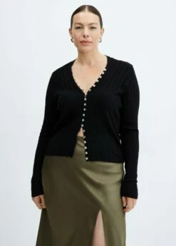 Jupe Satinée Fente Latérale -Promos Mango Boutique 57016717 43 D5