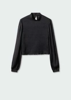 Blouse Froncée Satinée -Promos Mango Boutique 57017115 99 B