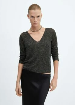 Pull-over Lurex Col V -Promos Mango Boutique 57017727 99