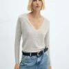 Pull-over Lurex Col V -Promos Mango Boutique 57017727 PL