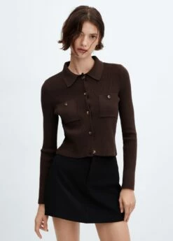 Cardigan Poches Côtelé