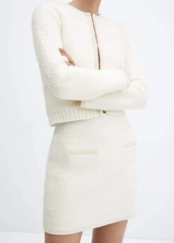 Cardigan Tweed Liserés Contrastants -Promos Mango Boutique 57017760 05 D1