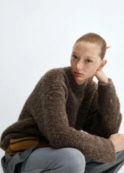 Pull-over En Maille Bouclette -Promos Mango Boutique 57018274 32 D2