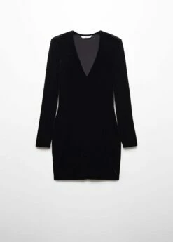 Robe Velours épaulettes -Promos Mango Boutique 57019111 99 B