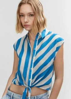 Chemise Imprimée Nœud -Promos Mango Boutique 57020215 55 D1