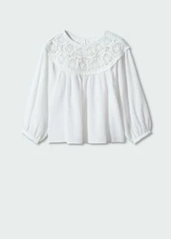 Blouse Empiècement Crochet -Promos Mango Boutique 57020242 01 B