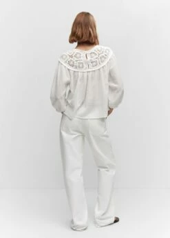 Blouse Empiècement Crochet -Promos Mango Boutique 57020242 01 R