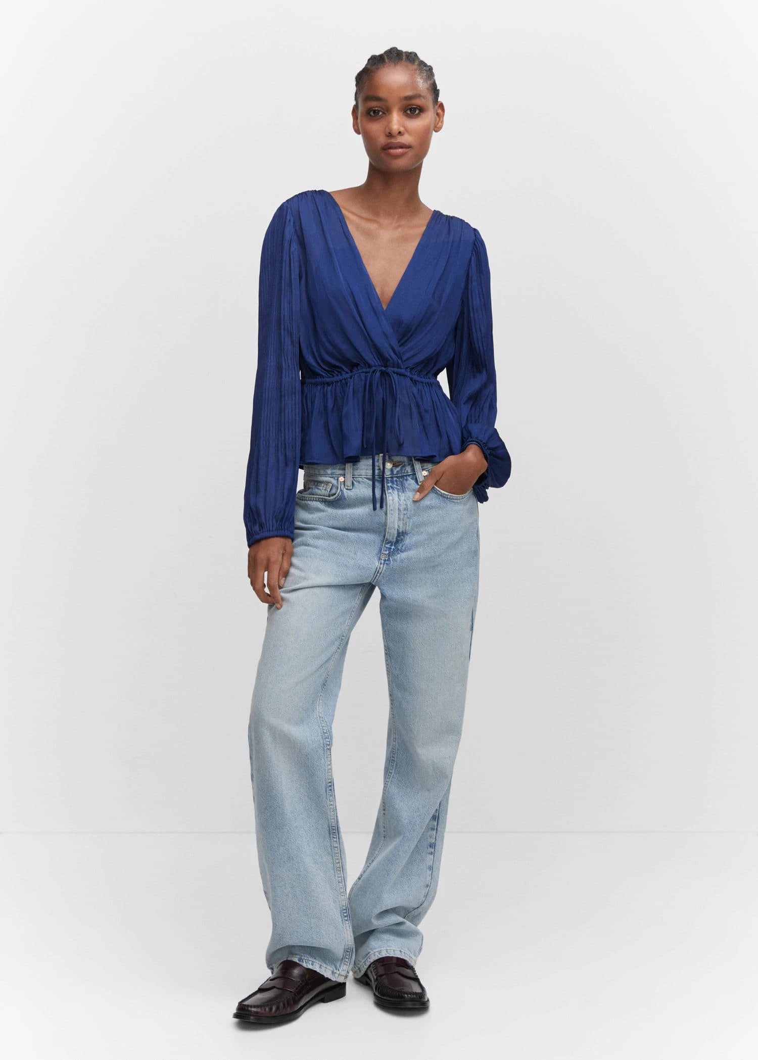 Blouse Cache-cœur Satinée 4 Blouse Cache-cœur Satinée – Image 2