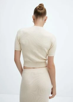 Pull-over Col Montant Manches Courtes -Promos Mango Boutique 57023815 08 R