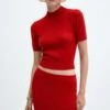 Pull-over Col Montant Manches Courtes -Promos Mango Boutique 57023815 70