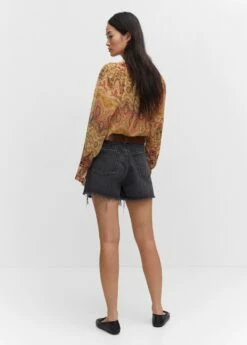 Blouse Imprimée Fermeture Nœud -Promos Mango Boutique 57023822 15 R