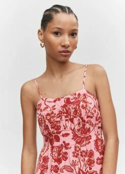 Robe Midi En Imprimé Fleuri -Promos Mango Boutique 57024011 85 D1