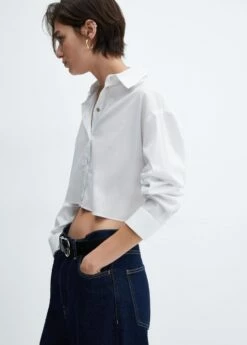 Chemise Coton Crop 15 Chemise Coton Crop -Promos Mango Boutique 57024775 01 D2